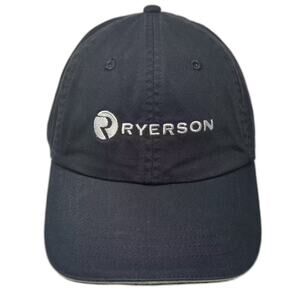 Toppers Ryerson Logo Baseball Cap Black White Hat OS Adjustable Embroidered